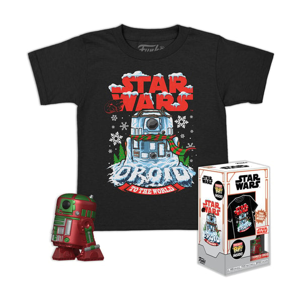 Funko Pocket Pop! & Tee: Star Wars - Holiday R2-D2 (Metallic) - S - flash vidéo