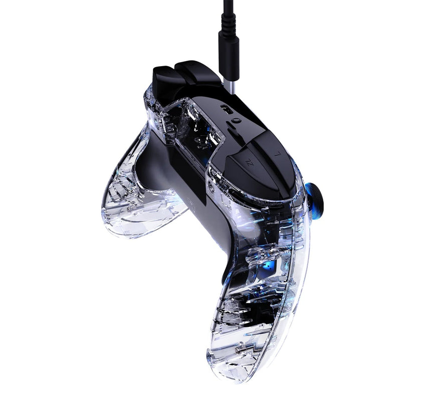 Turtle Beach - Manette de jeu RGB sans fil Afterglow transparente pour Nintendo Switch 2, Switch, Switch Lite et Switch modèle OLED