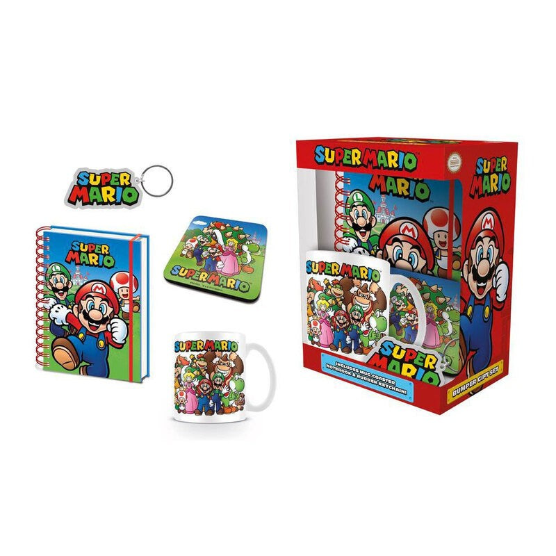 Nintendo - Super Mario - Coffret cadeau : Mug, carnet, dessous de verre et porte-clés