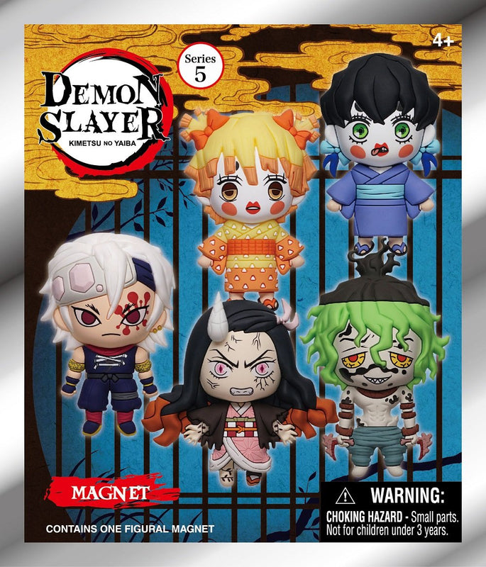 Demon Slayer: Kimetsu no Yaiba - Assortiment en blind bag d'aimant 3D de collection en mousse (Série 5) (12 pcs)