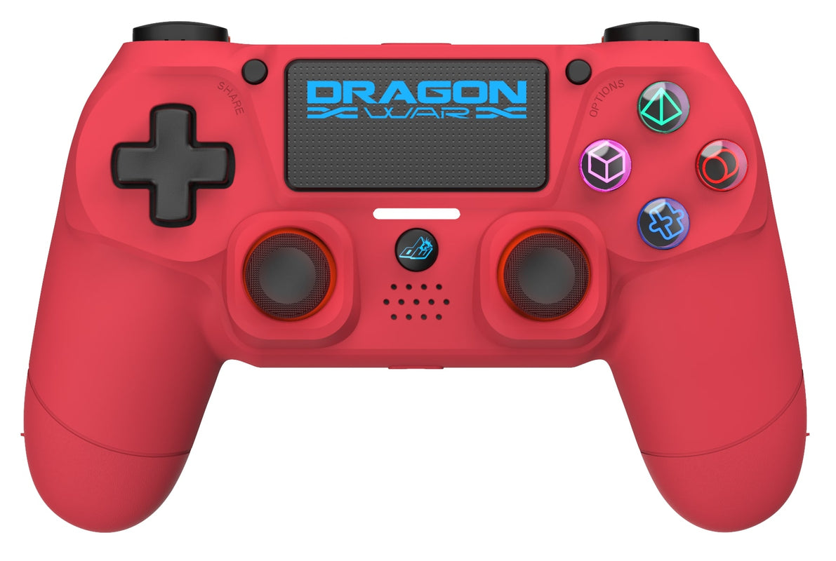 Dragonwar - Manette sans fil Dragon Shock 4 Rouge pour PS4, PC et Mobile