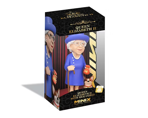 Minix - Celebrity #26 - Reine Elizabeth II avec son Corgi - Figurines PVC 12 cm