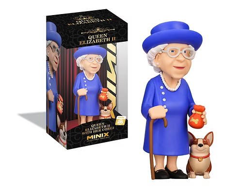 Minix - Celebrity #26 - Reine Elizabeth II avec son Corgi - Figurines PVC 12 cm
