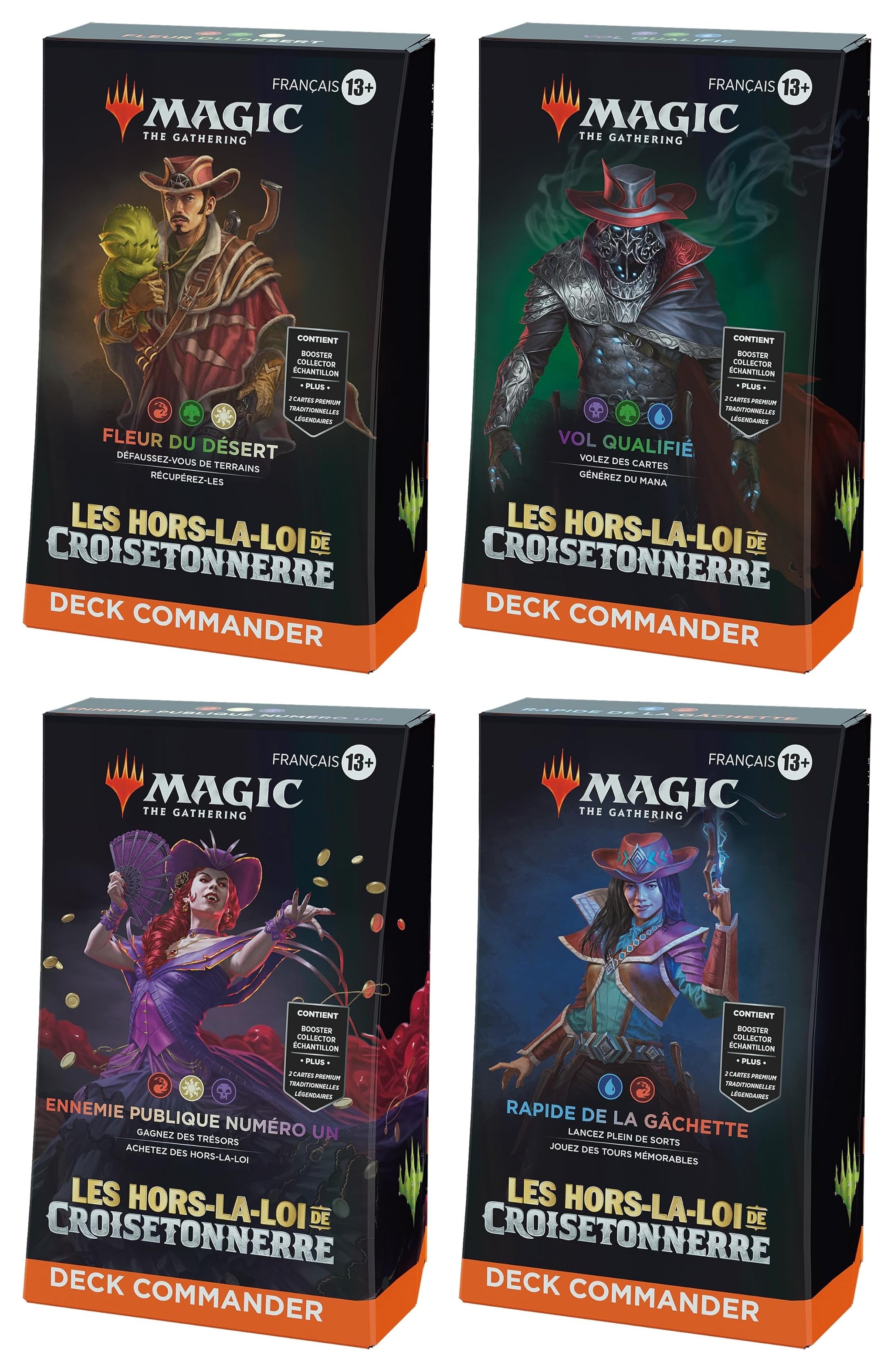 Magic: The Gathering - Assortiment de Decks Commander Les hors-la-loi de Croisetonnerre (4 Deck Commander)
