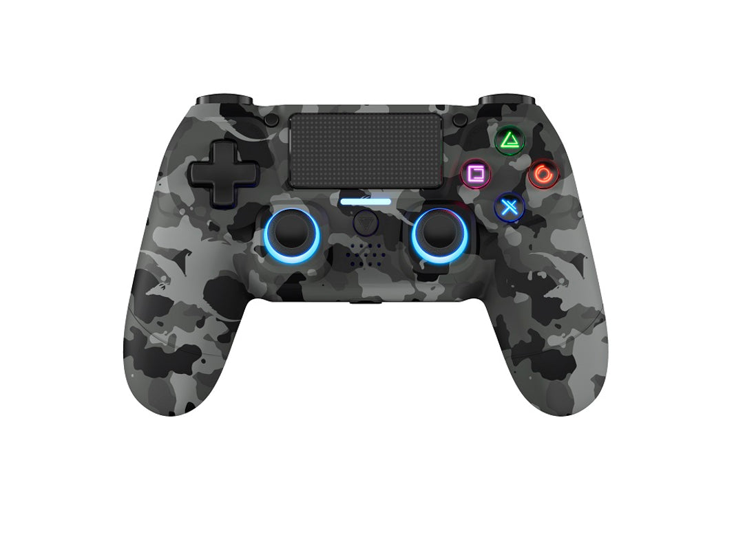 DragonShock - Manette sans fil Bluetooth MIZAR+ Gris Intégral Camouflage pour PS4, PC et Mobile