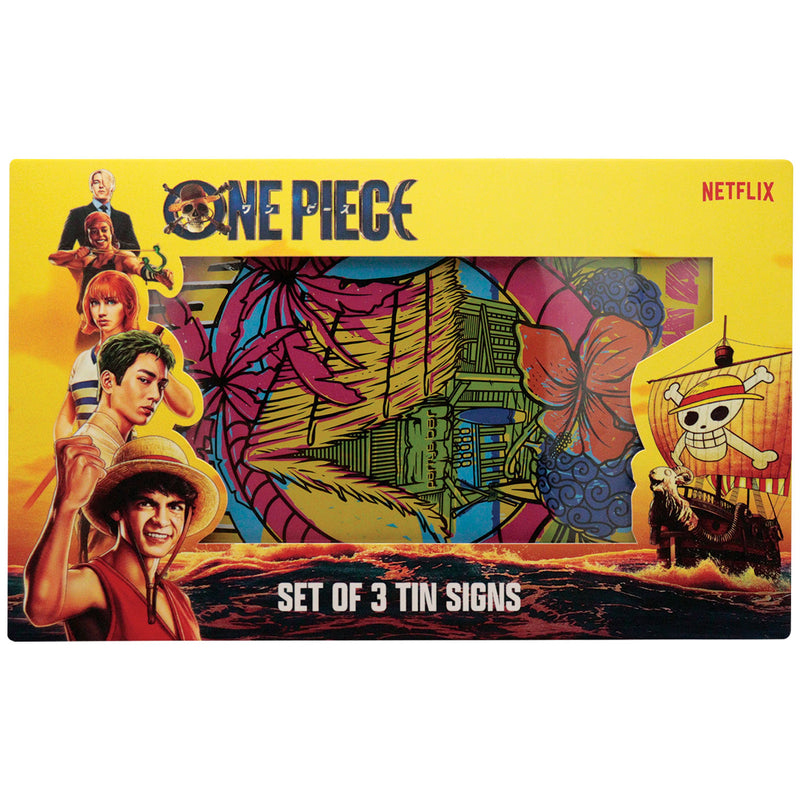 One Piece (Live Netflix) - Réplique de 3 plaques en tôle