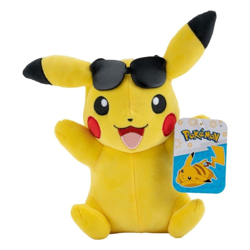 Pokémon - Peluche Pikachu avec des lunettes de soleil 20cm
