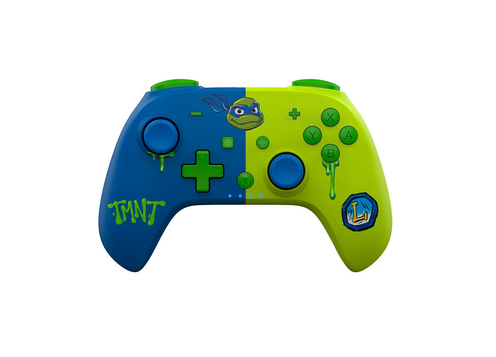 DragonShock - Manette sans fil Bluetooth PopTop+ TMNT Cowabunga Leonardo pour Switch, Switch 2, PC et Mobile