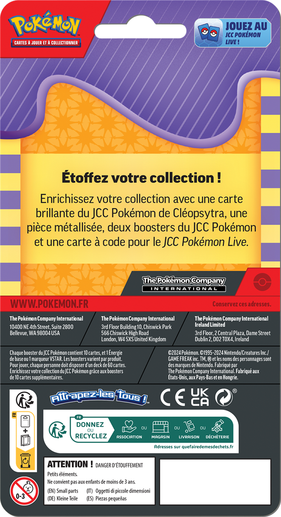 Pokémon JCC - Pack promotionnel de 2 boosters Cléopsytra - flash vidéo