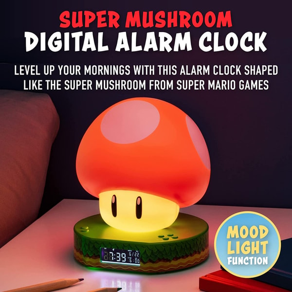Nintendo - Super Mario - Réveil et Lampe Super Champignon - flash vidéo