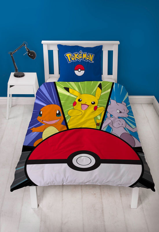 Pokémon - Parure de lit en microfibre Pikachu et ses amis III (140x200cm + 63x63cm)