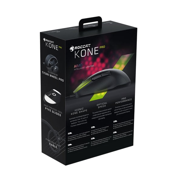 Turtlebeach - Souris de jeu optique RGB hyperlégère, ergonomique et ultraperformante Kone Pro Noire - flash vidéo