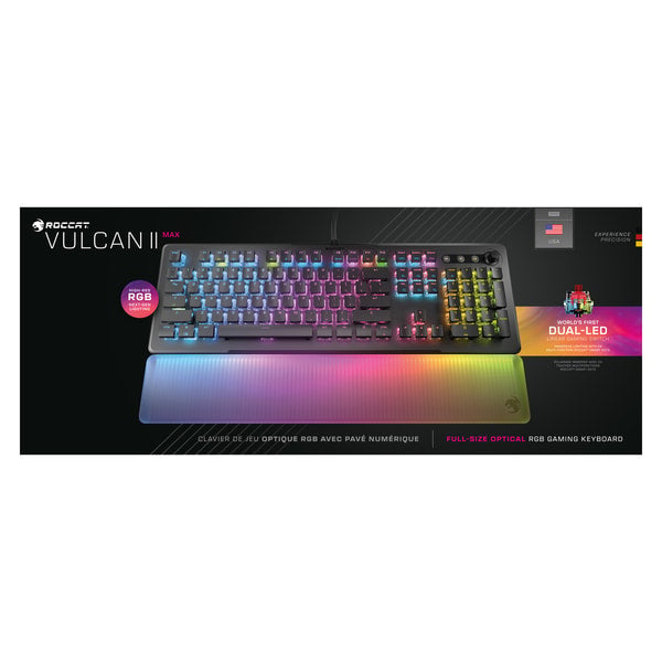 Roccat - Clavier de jeu RGB optique Vulcan II Max Noir - Disposition Qwerty US - flash vidéo