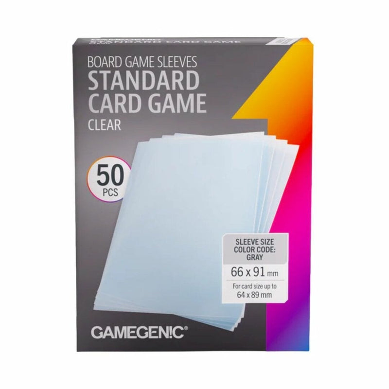 Prime Sleeves - Sachet de 50 protèges-cartes transparents standard 66 x 91 mm pour jeux de plateau