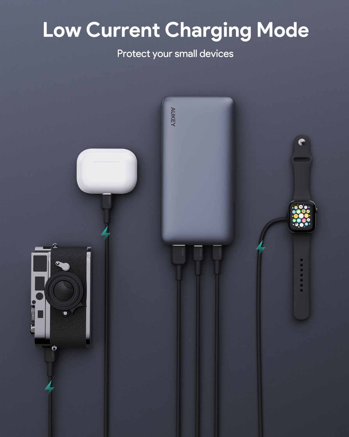 Aukey - Power Bank Noire Sprint X 20000mAh 130W Charge rapide