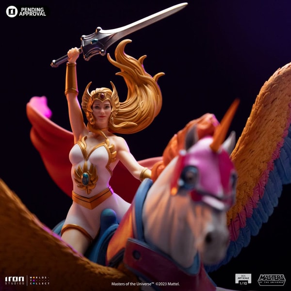 Iron Studios - BDS Art Scale 1/10 - Les Maîtres de l'Univers - She-Ra et Fougor Statue 42cm - flash vidéo