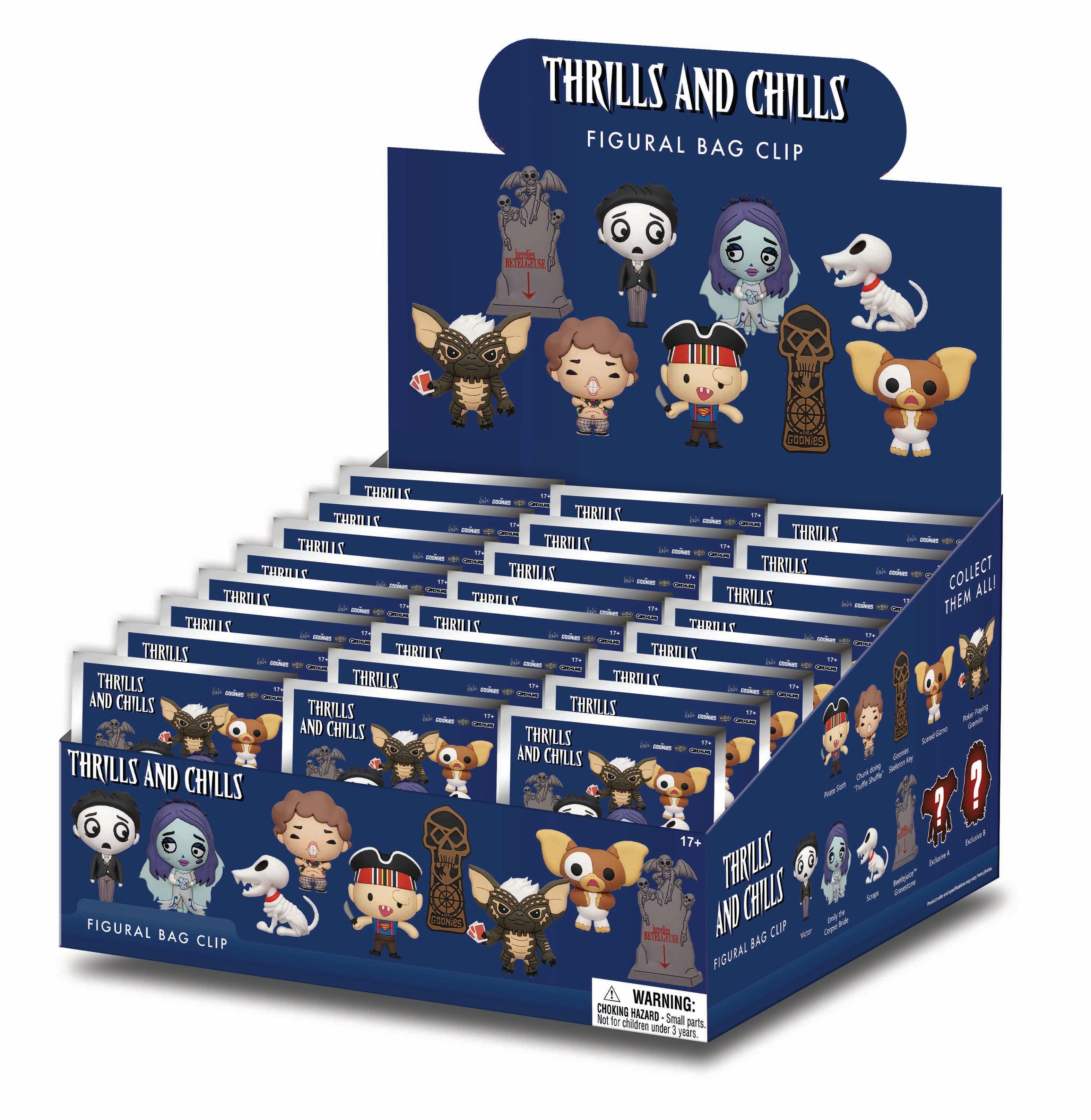 Thrill And Chill - Assortiment en blind box de figurines de sac de collection en mousse (Série 1) (24 pcs) - flash vidéo