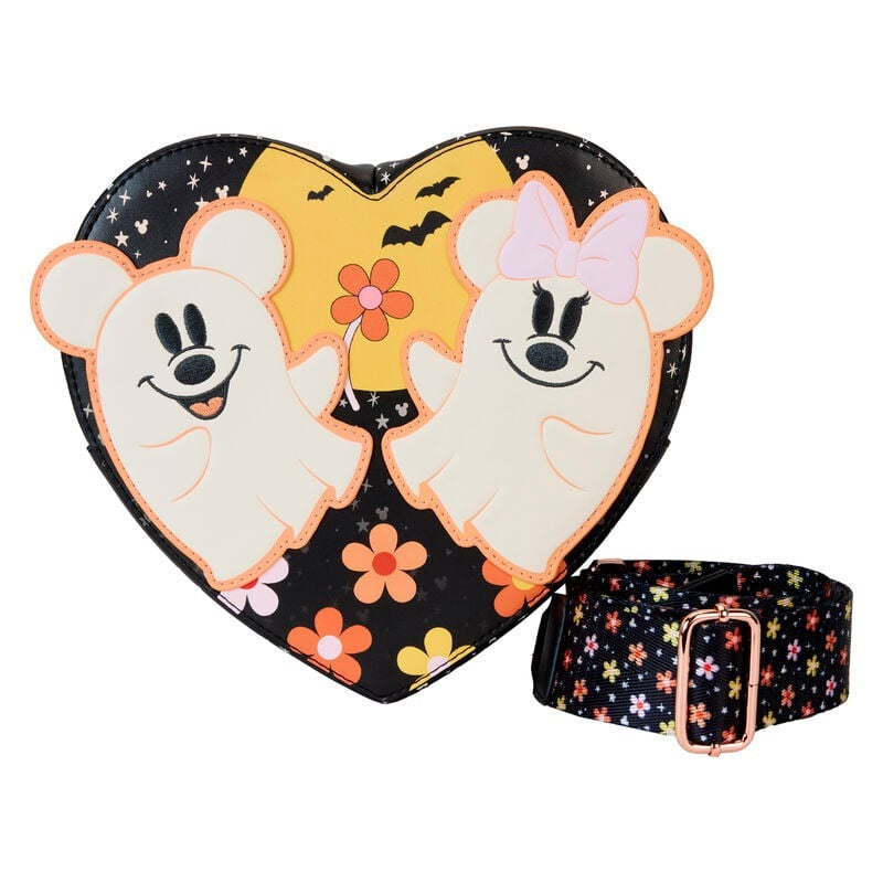 Loungefly: Disney - Mickey & Minnie Mouse Floral Ghost Crossbody Bag