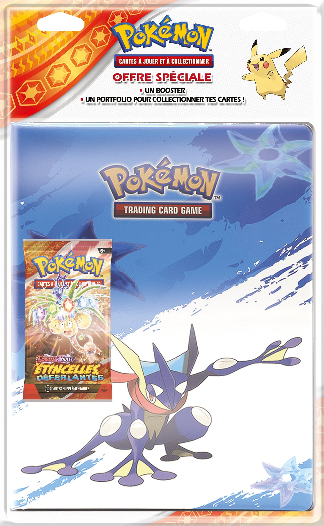 Pokémon JCC - Écarlate et Violet - Portfolio avec booster EV08 Étincelles Déferlantes (1x Portfolio aléatoire) - flash vidéo