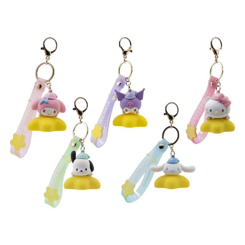 YuMe - Hello Kitty et ses amis - Light-Up Star Series - Display porte-clés lumineux avec dragonne Sanrio 5cm (9 unités)