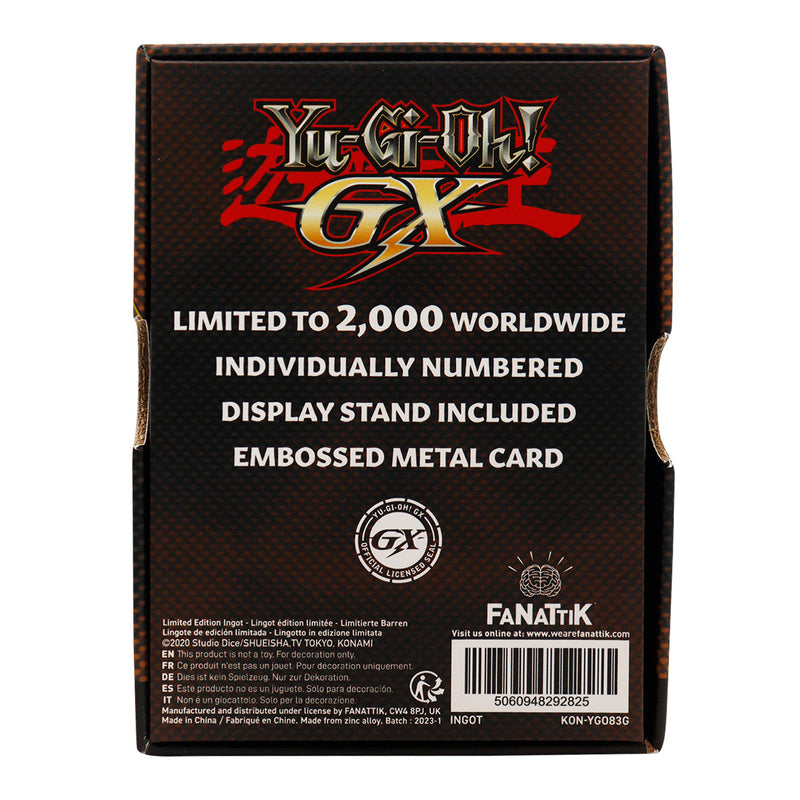 Yu-Gi-Oh! GX - Lingot Plaqué Or 24 Carats "Neos, Héros Elémentaire" en Édition Limitée