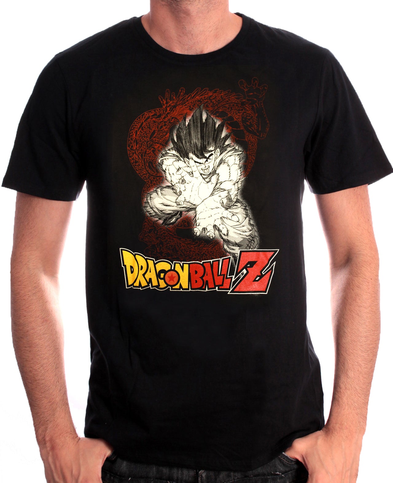 Dragon Ball Z - Goku Kamehameha Dragon Black T-Shirt - L