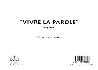 Vivre la parole - complement - documents annexes - ed.decanord