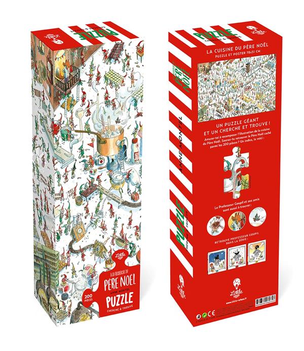 à la recherche du Père Noël ; la cuisine du Père Noël : puzzle géant