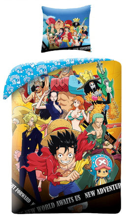 One Piece - Parure de lit en microfibre Luffy et son équipage II (200x140cm + 63x63cm) - flash vidéo