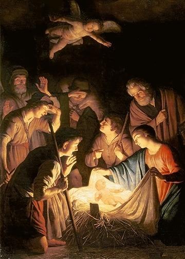 Cartes de voeux Magnificat : L'adoration des bergers Van Honthorst (édition 2024)
