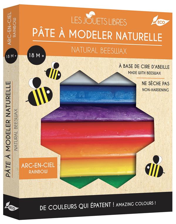 Pâte à modeler cire d'abeille : 4 couleurs arc-en-ciel - flash vidéo