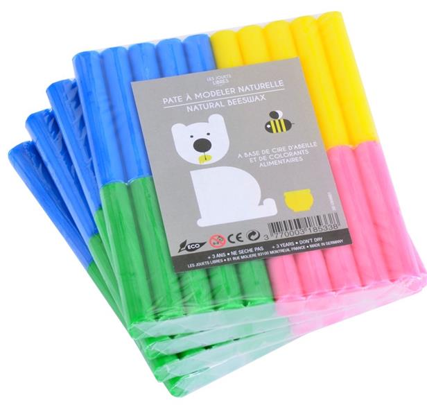 Cire d'abeille rose-bleu-vert-jaune - flash vidéo