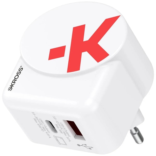 Skross - Charger USB AC45PD + Câble USB C - flash vidéo