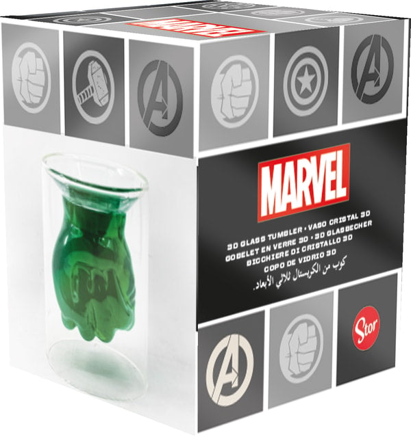 Marvel - Gobelet en verre 3D Poing de Hulk - 175ml - flash vidéo