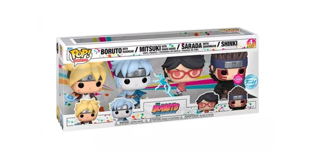 Funko Pop! 4-Pack: Boruto: Naruto Next Generations - Boruto / Mitsuki / Sarada / Shinki (Flocked)