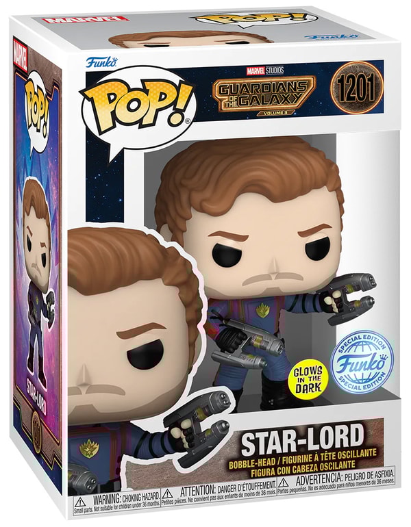 Funko Pop! Marvel: Guardians of the Galaxy Volume 3 - Star-Lord (Glow in the Dark) - Funko Special Edition - flash vidéo