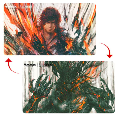 Ultra Pro - Magic: The Gathering - Universes Beyond: Final Fantasy - Tapis de jeu double face premium Clive, Ifrit's Dominant / Ifrit, Warden of Inferno