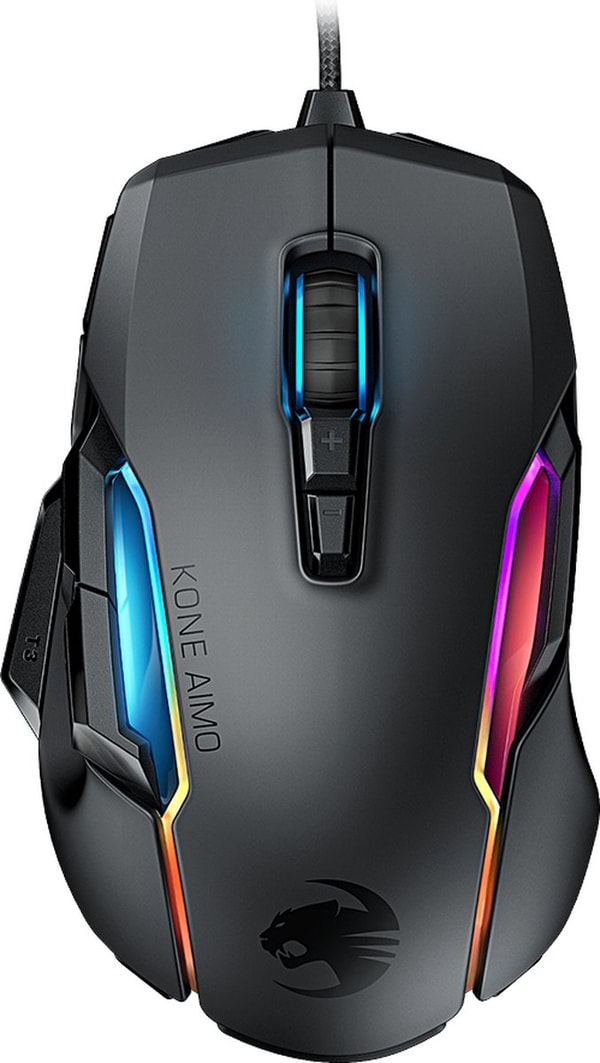 Roccat - Souris de jeu optique ergonomique ultra-confortable Kone AIMO Remastered Noire - flash vidéo