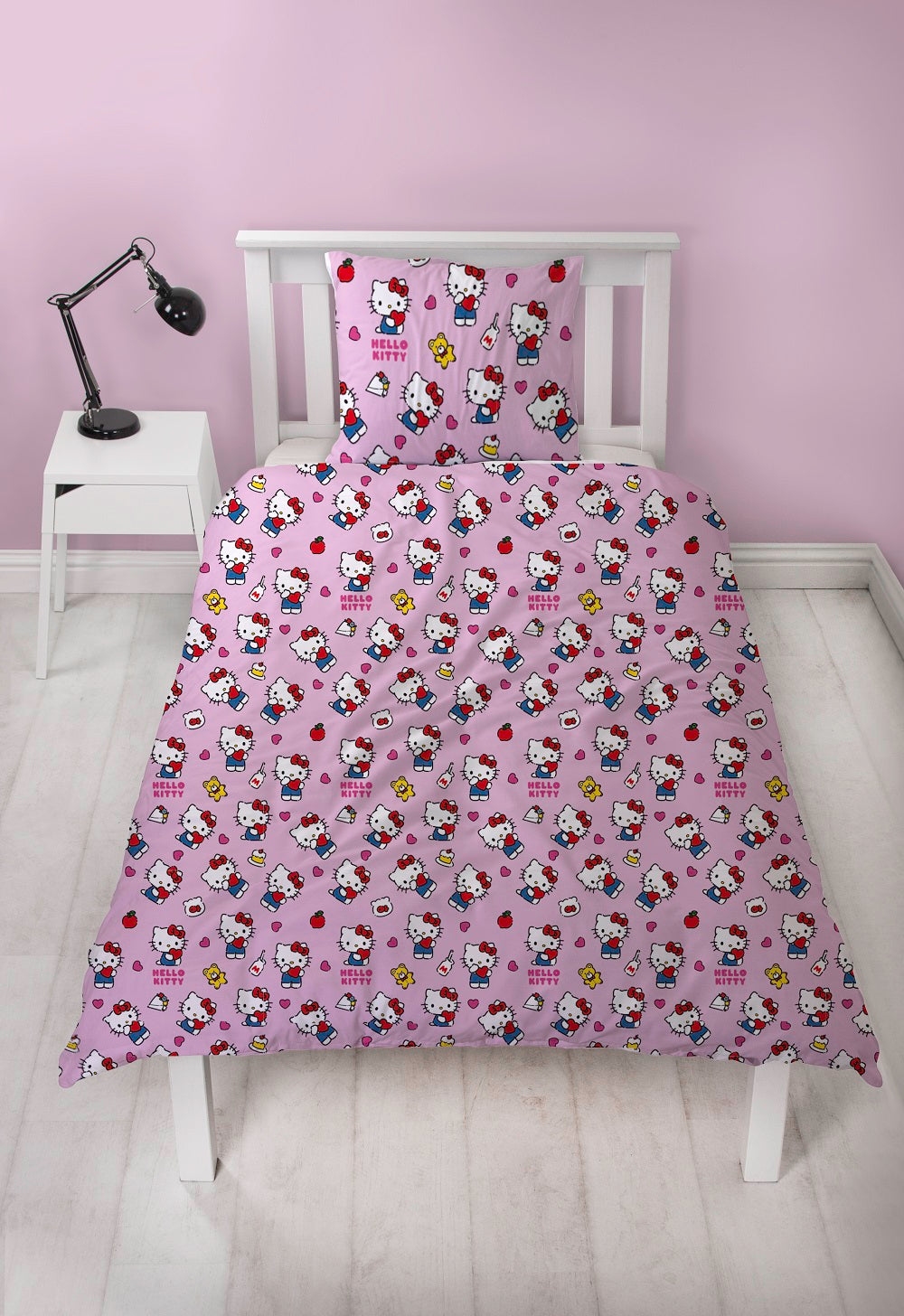 Hello Kitty - Parure de lit en microfibre (140x200cm + 63x63cm) - flash vidéo