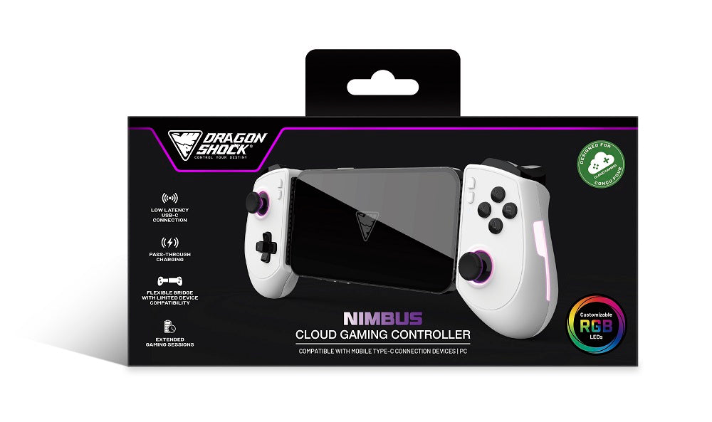 DragonShock - Nimbus - Manette sans fil Bluetooth Blanche pour Mobile