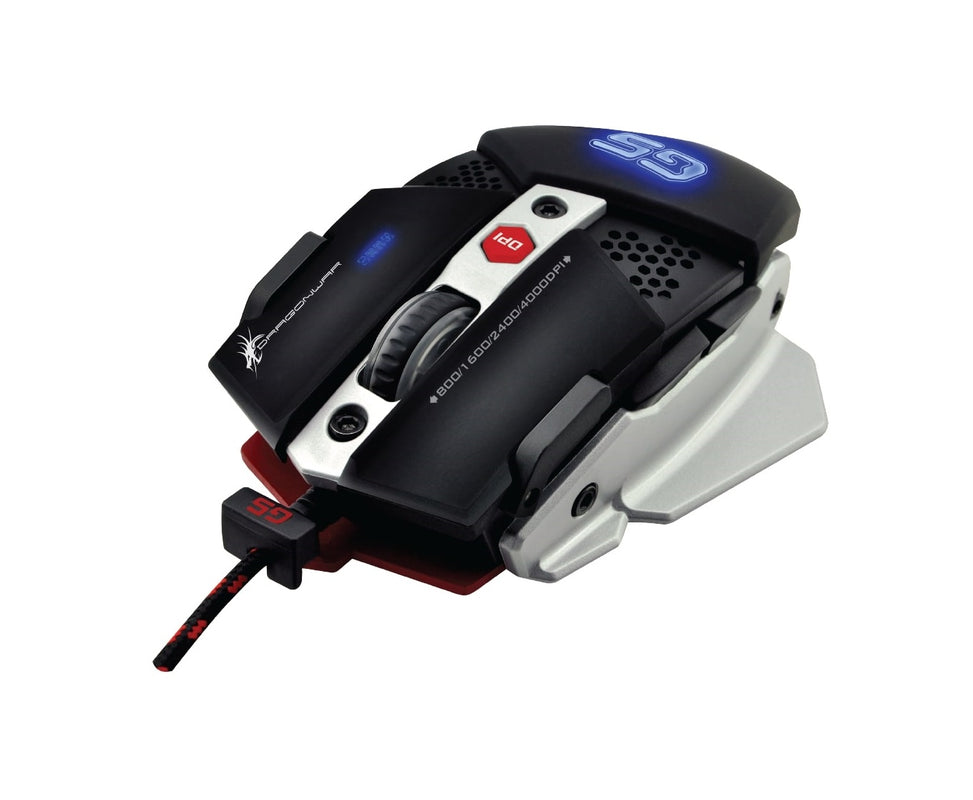 Dragonwar G5 Warlord 4000DPI souris de jeu RGB ergonomique et personnalisable avec 8 boutons - Noir