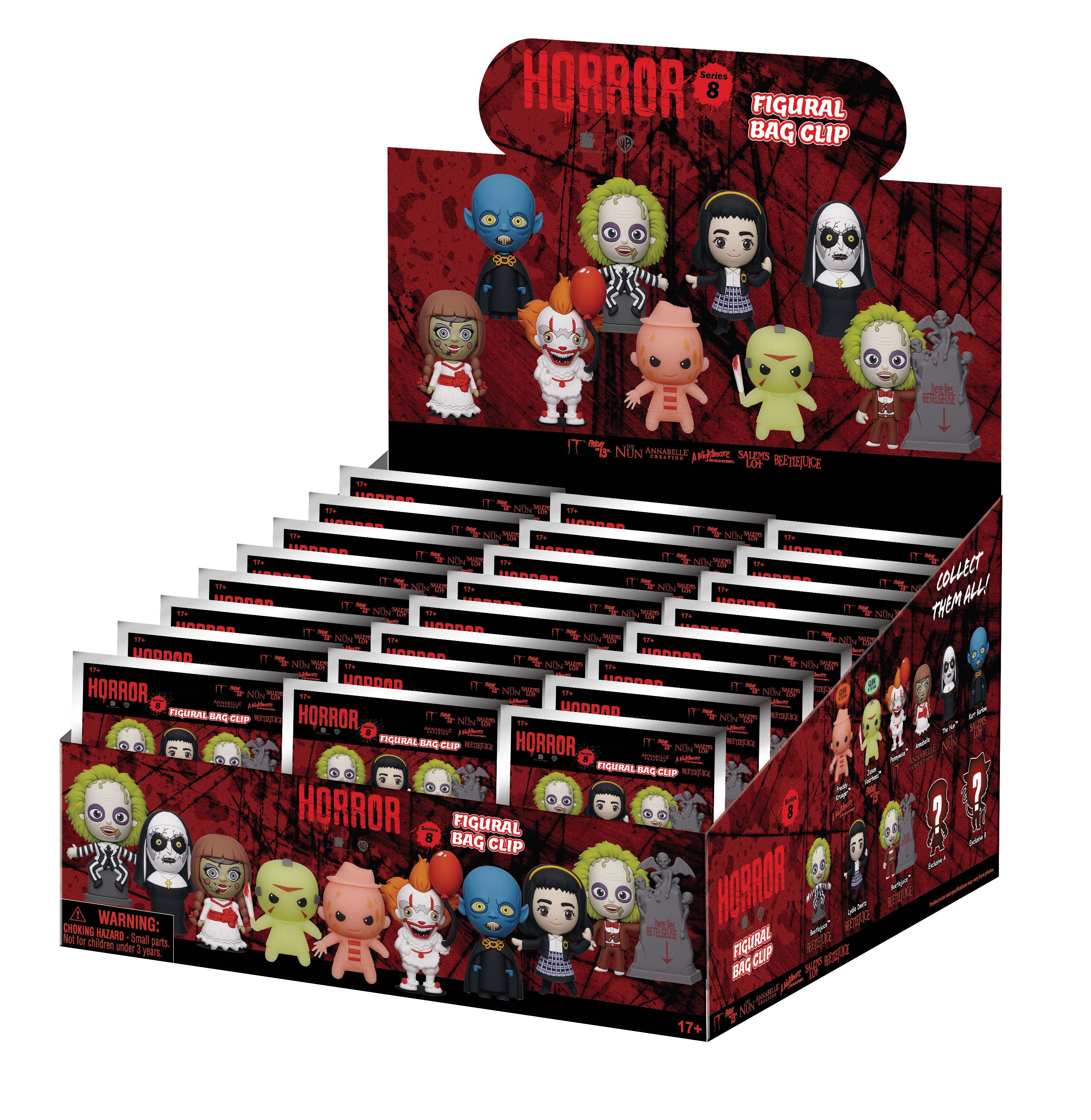 Warner Bros Horror - Assortiment en blind box de figurines de sac de collection en mousse (Série 8) (24 pcs) - flash vidéo