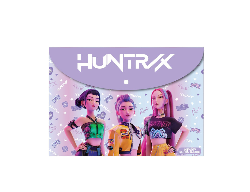K-Pop Demon Hunters - Pochette en plastique avec bouton format A4