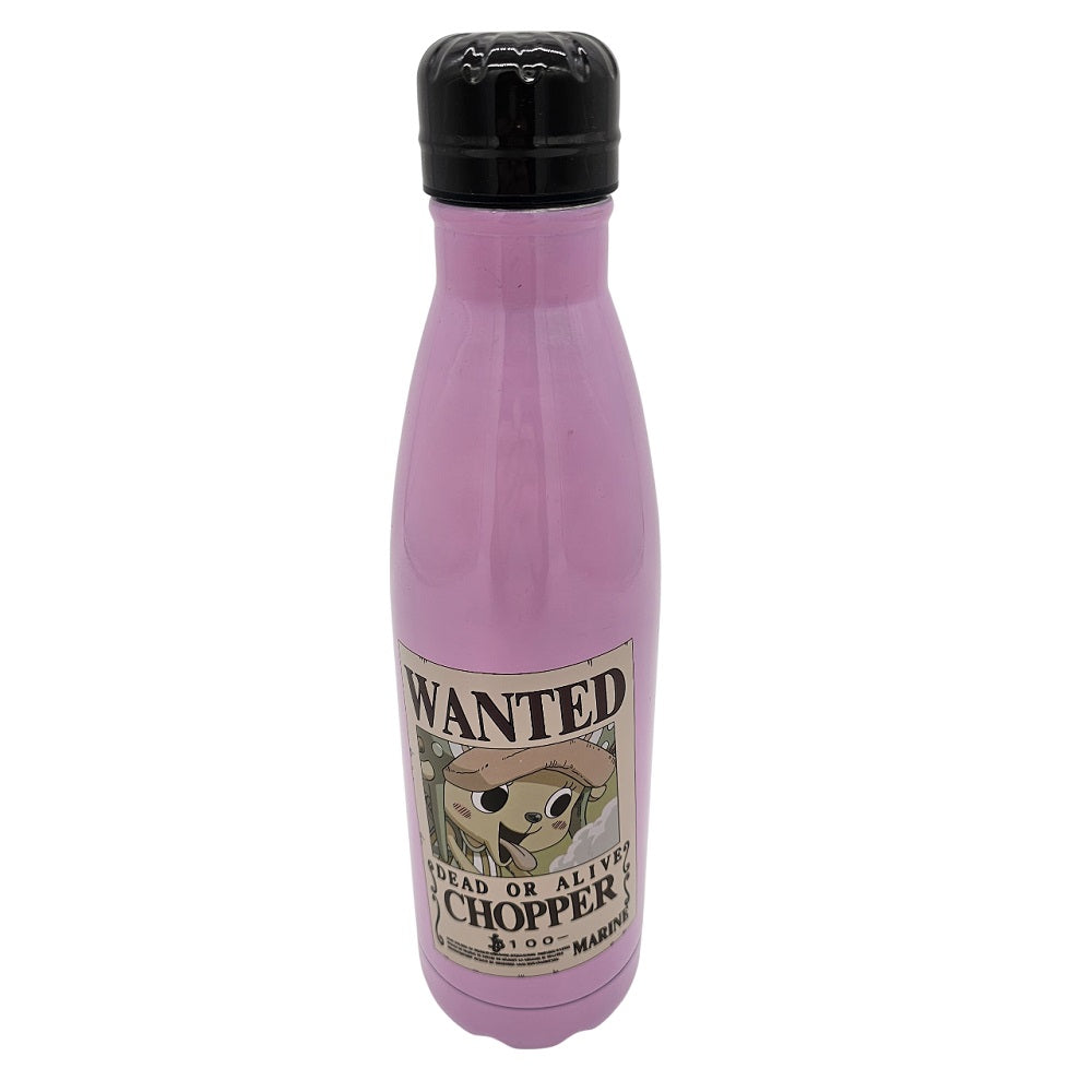 One Piece - Bouteille d'eau en métal "Wanted Chopper" 540ml - flash vidéo