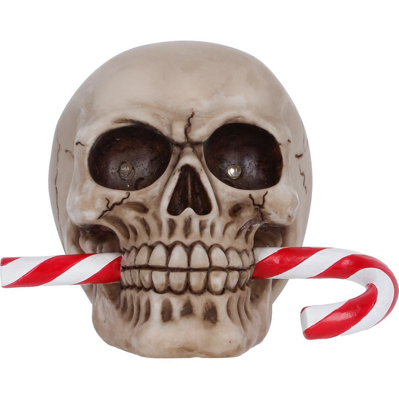 Nemesis Now - Crâne d'ornement "Frostbite Candy Cane LED" 12cm