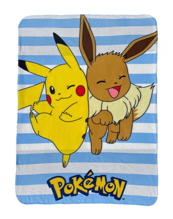 Nintendo - Pokémon - Plaid Polaire Pikachu et Évoli 100 x 140cm - flash vidéo