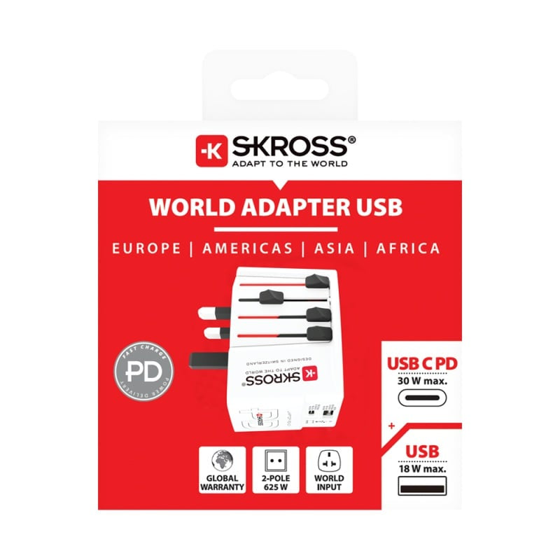 Skross - Adaptateur de voyage monde MUV USB A/C 30PD