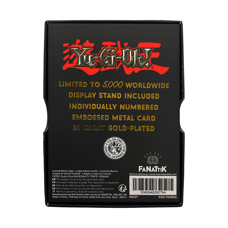 Yu-Gi-Oh! - Lingot Plaqué Or 24 Carats "Gandora le Dragon de la Destruction" en Édition Limitée