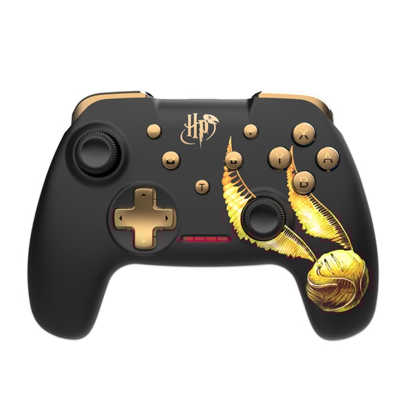 Harry Potter - Manette Sans Fil pour Nintendo Switch - Modèle Vif d'Or - Noire - Câble 1M - flash vidéo