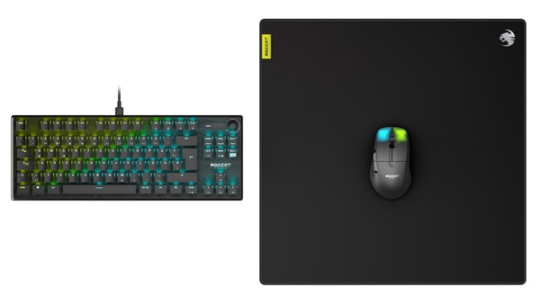 Roccat - Tapis de souris de jeu Sense Pro SQ Carré - flash vidéo